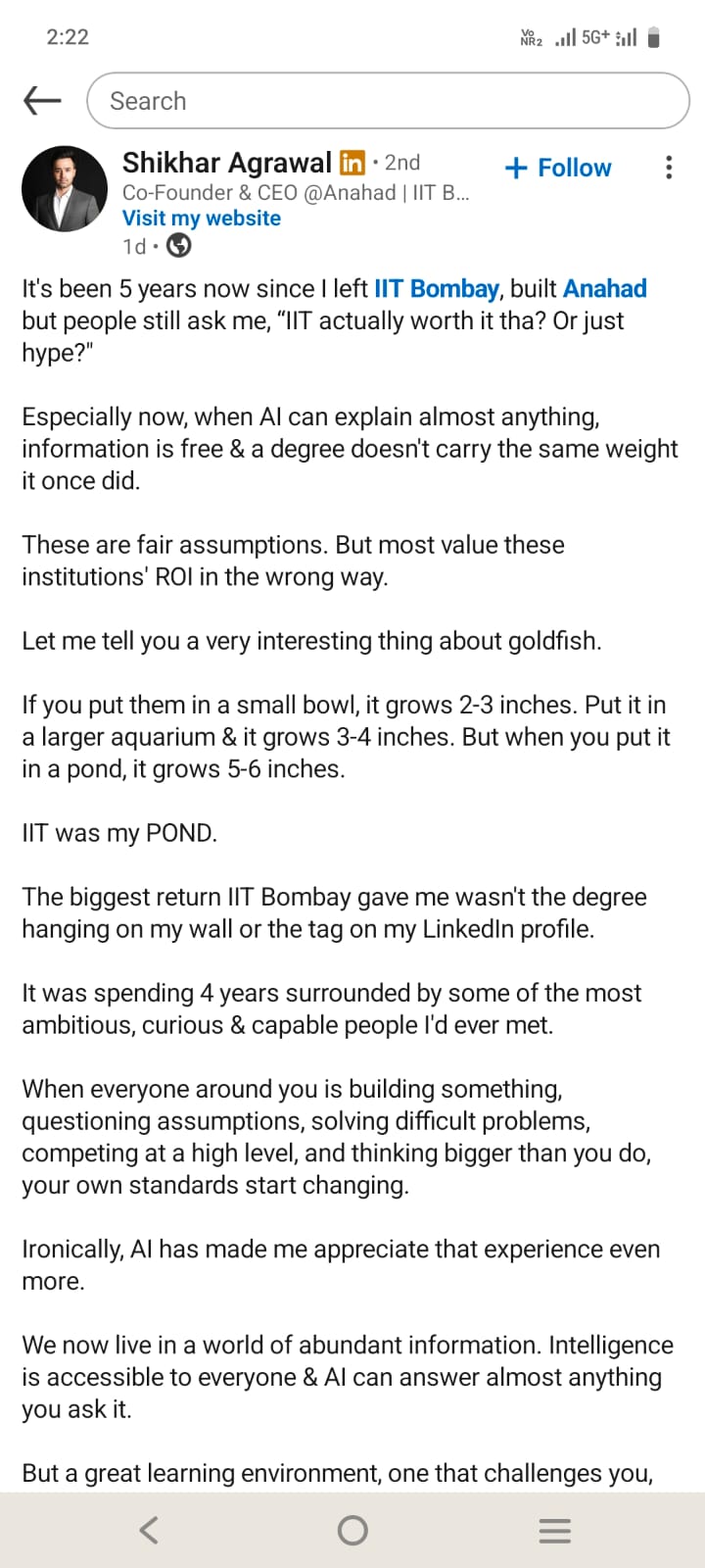 IITs in the age of AI: Why Shikhar Agrawal says real value goes beyond degrees