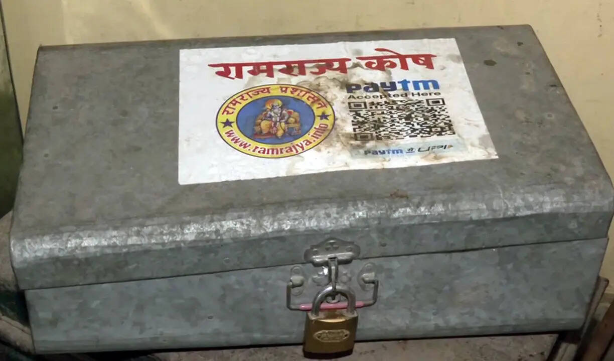 A few items belongs to Avinash Shukla, who is an arrested accused in the Ram Temple donations alleged theft case, are left behind at the Yog centre in Kaushalpuri Phase 2, where he used to stay, in Ayodhya on Wednesday. (ANI Video Grab)