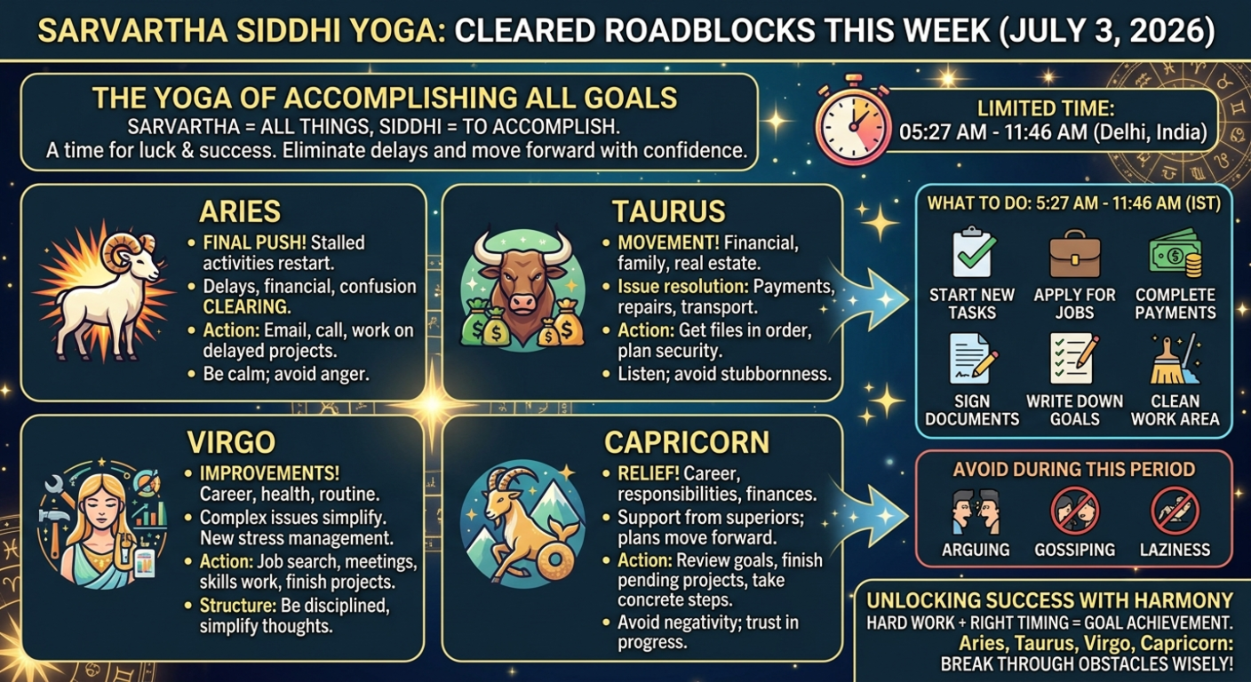 Sarvartha Siddhi Yoga Clearing Major Roadblocks