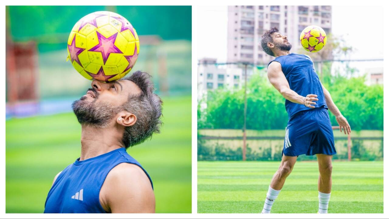 Karan Veer Mehra in action during a football session (BCCL/Prathamesh Bandekar)