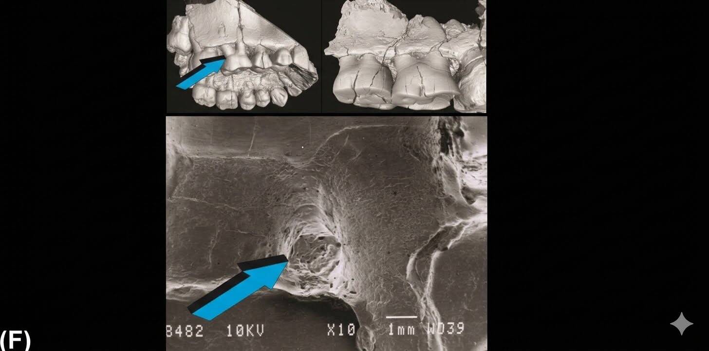 Wits University 3D virtual reconstructions and SEM reveal horizontal alveolar bone loss in Plio-Pleistocene hominin fossil remains. 600x300
