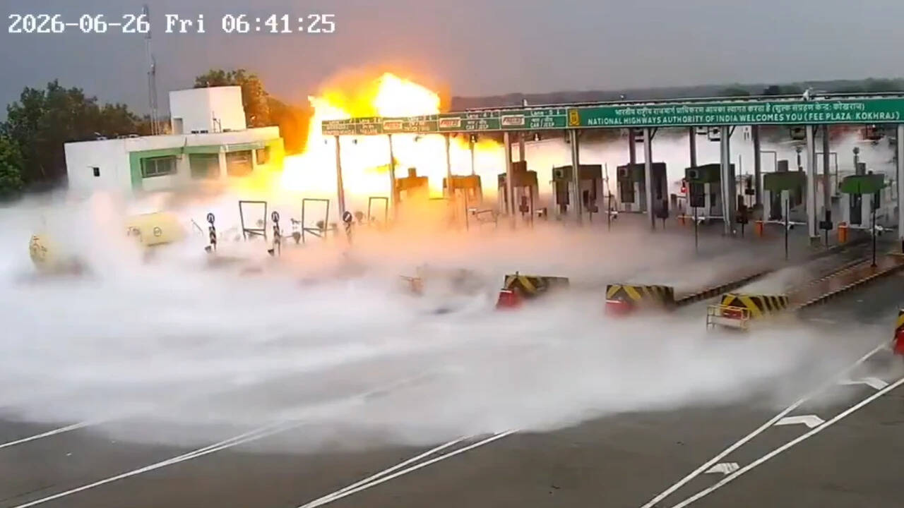 New CCTV footage captures massive LPG tanker explosion at UP toll plaza – video