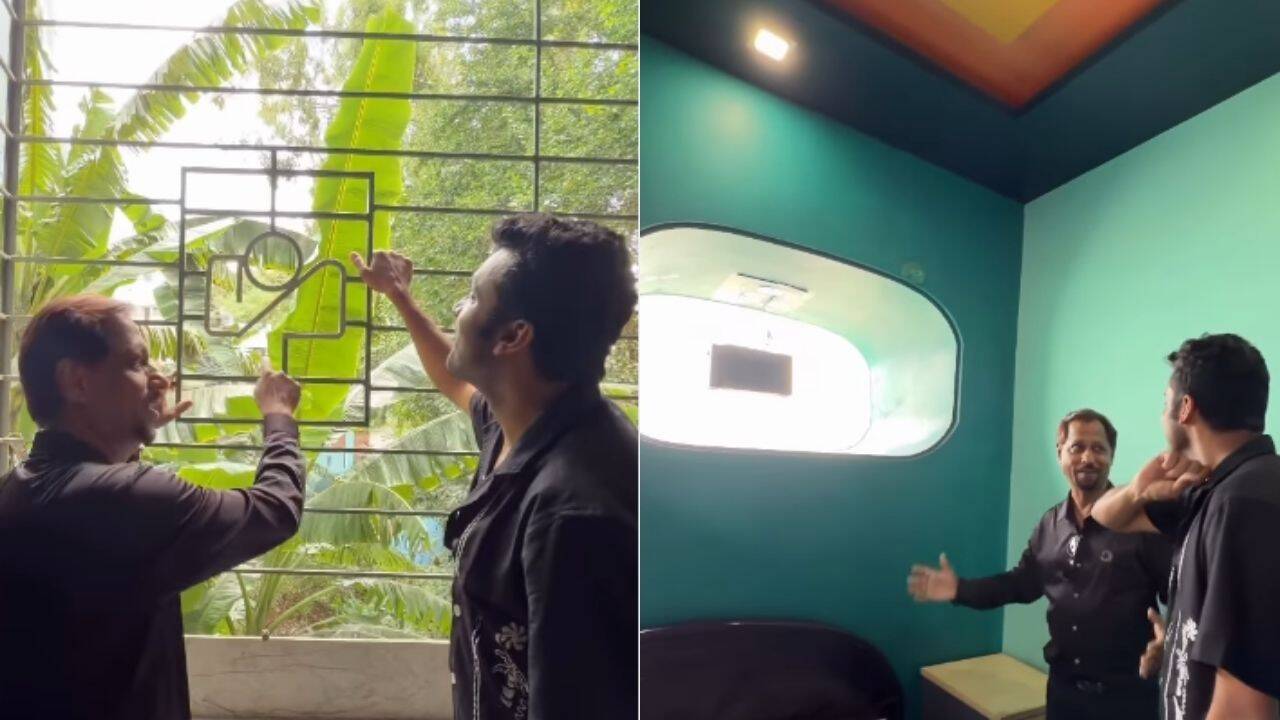 Camera-themed window grills and window inside the home