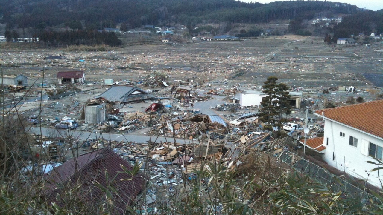 The city of Rikuzentakata, Iwate Prefecture, suffered extensive damage from the tsunami, with almost the entirety of the lower area of the city being destroyed | Wikimedia Commons