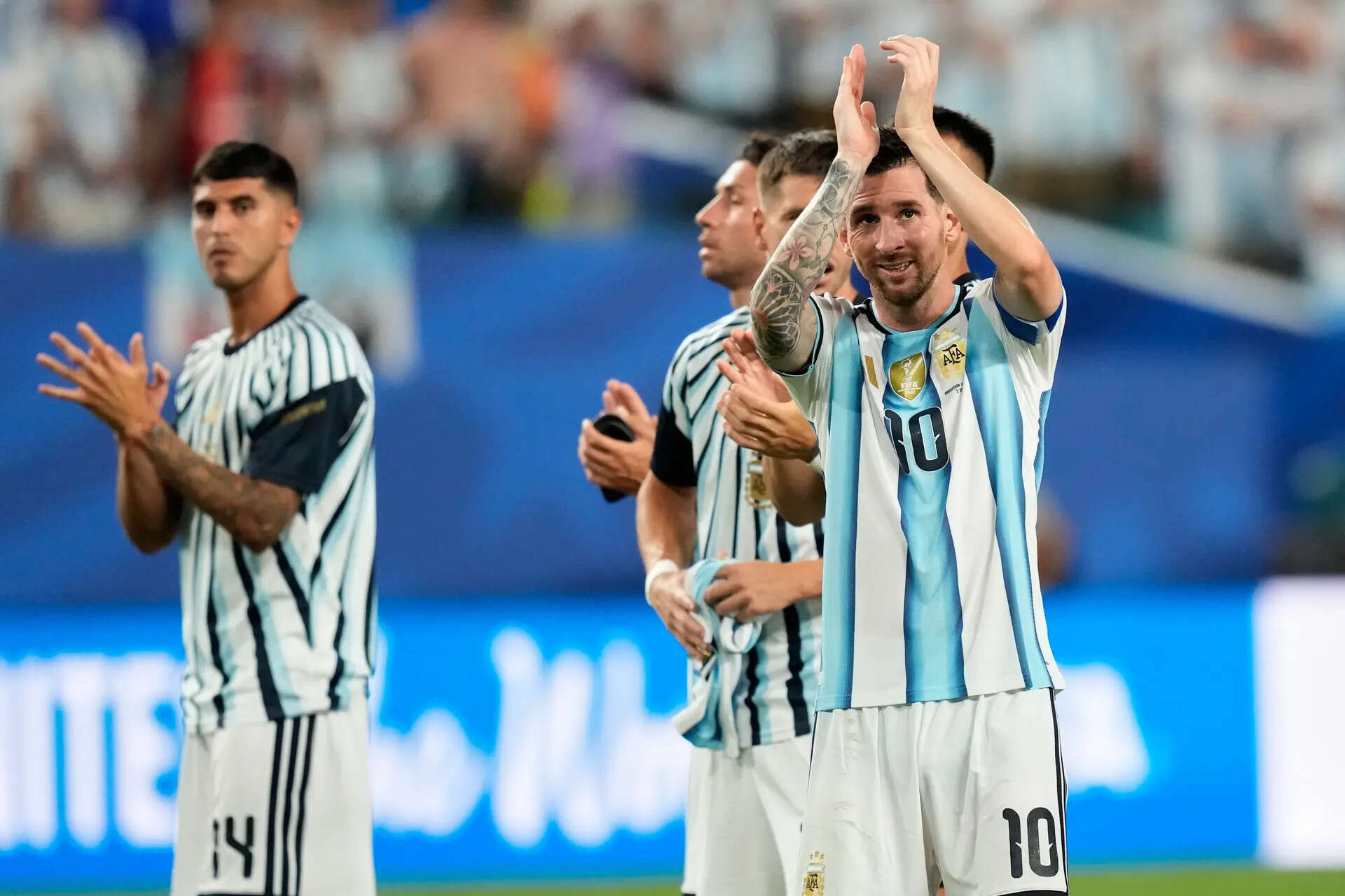  Argentina's Lionel Messi faces Egypt's Mohamed Salah for spot in quarters