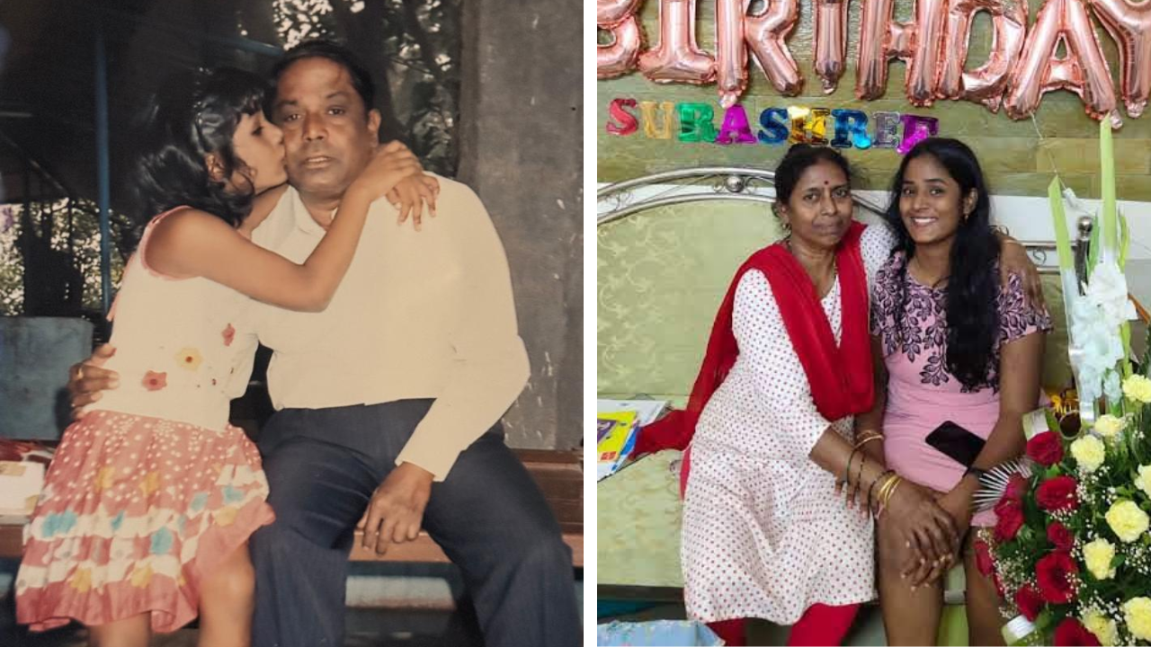 Surashree Karekar with her parents. (Image Courtesy: Instagram/@ _suruuuuu)
