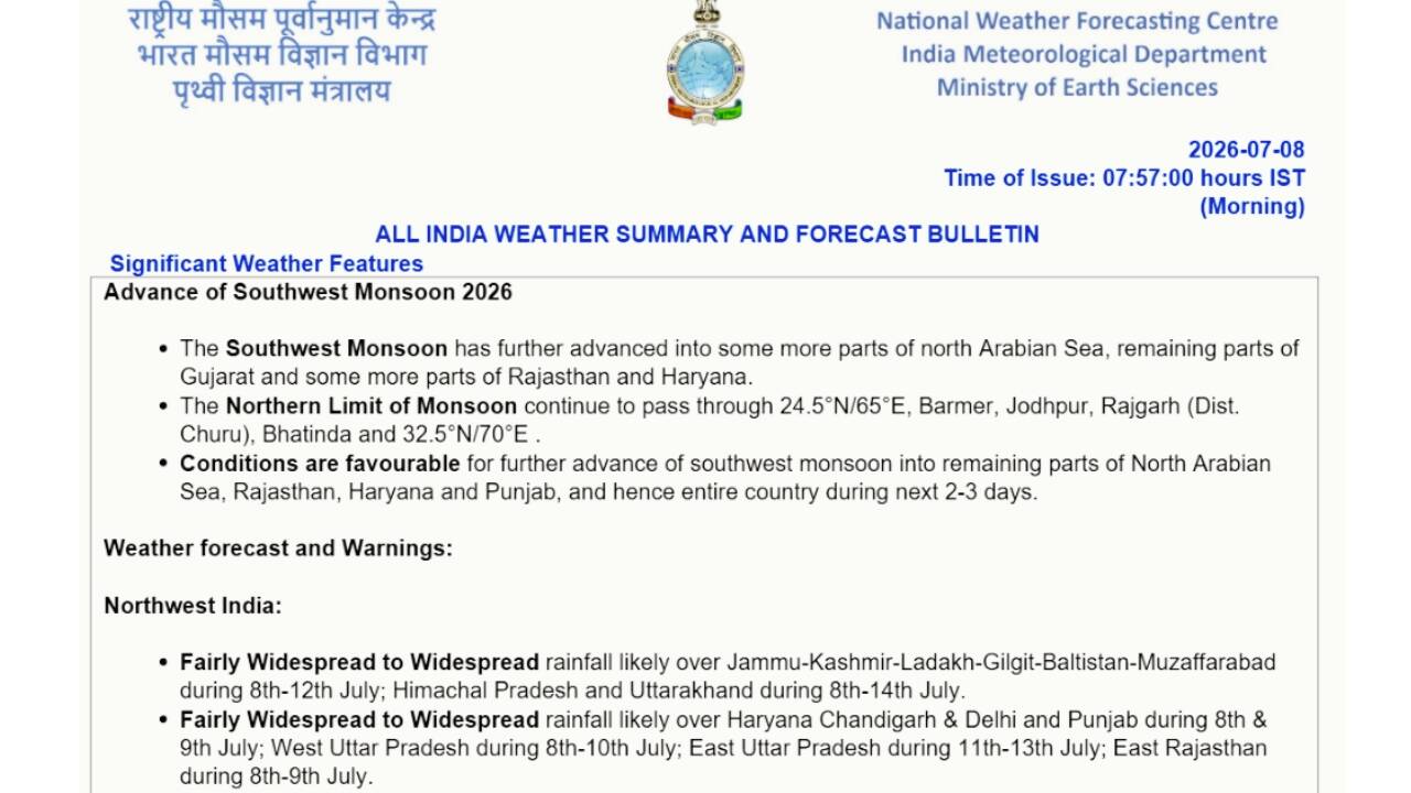IMD weather bulletin IMD weather bulletin