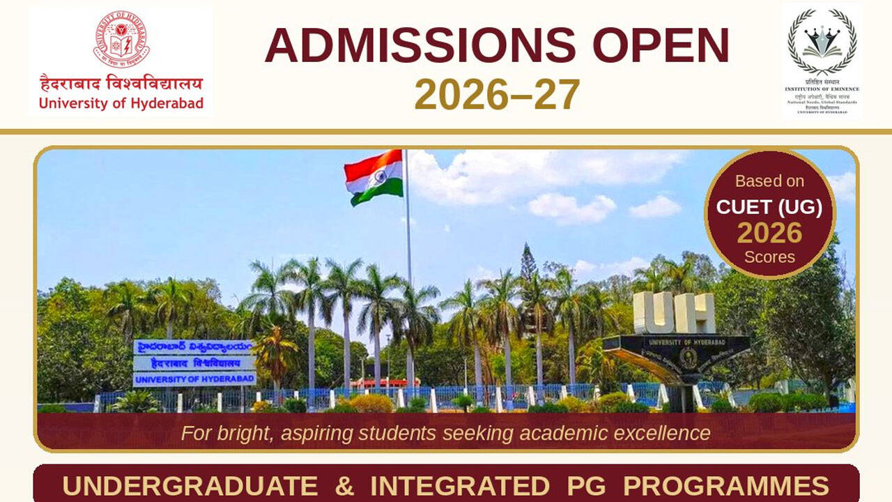 University of Hyderabad opens UG admissions 2026 for 17 undergraduate and integrated programmes; applications close on July 21