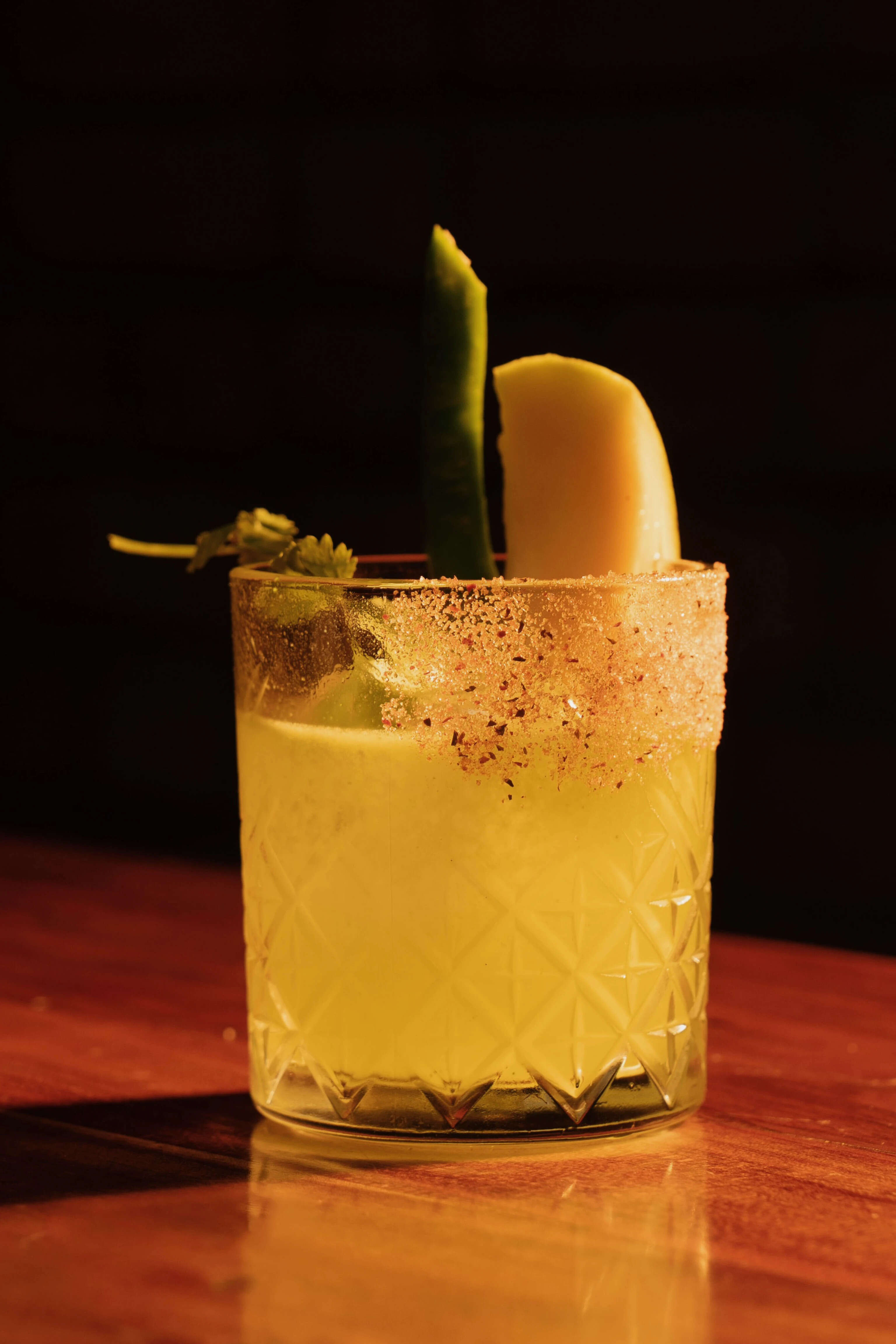 <sup>​</sup>Aam Panna Picante: A spicy raw mango cocktail at Telugu Medium Kitchen and Bar<br>