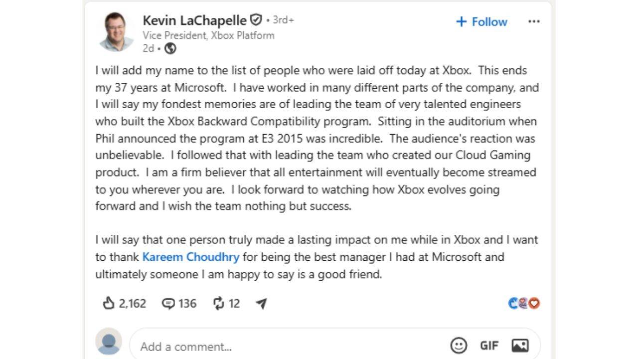 Kevin LaChapelle’s 37-year Microsoft journey ends after Xbox layoffs