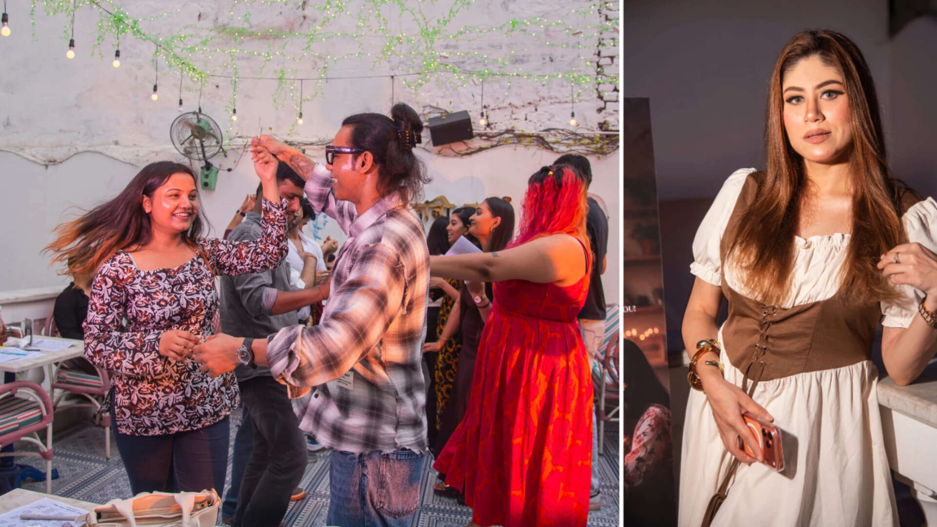 Dare bingo challenged participants to slow dance (L), Means Malhotra (R ), content creator