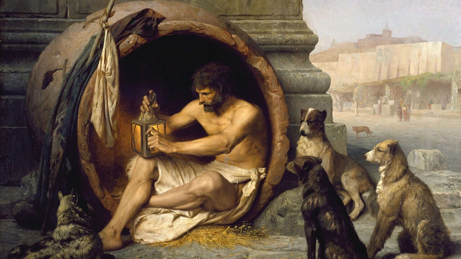 Quote of the day by Diogenes: 'I threw away my cup when I saw a child drinking water from his hands'