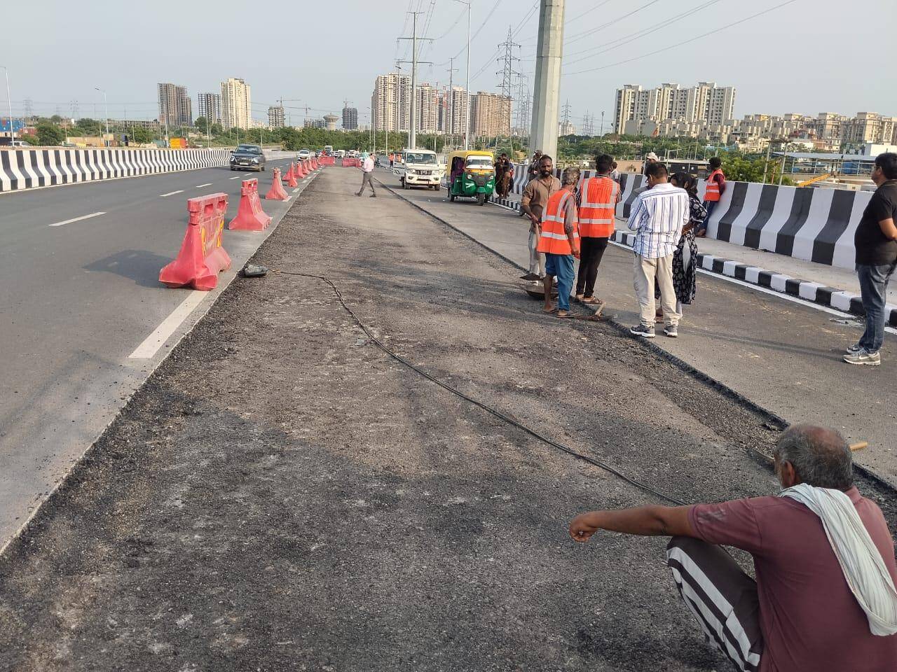 Repair works started on damaged section of ROB in Gr Noida.jpeg