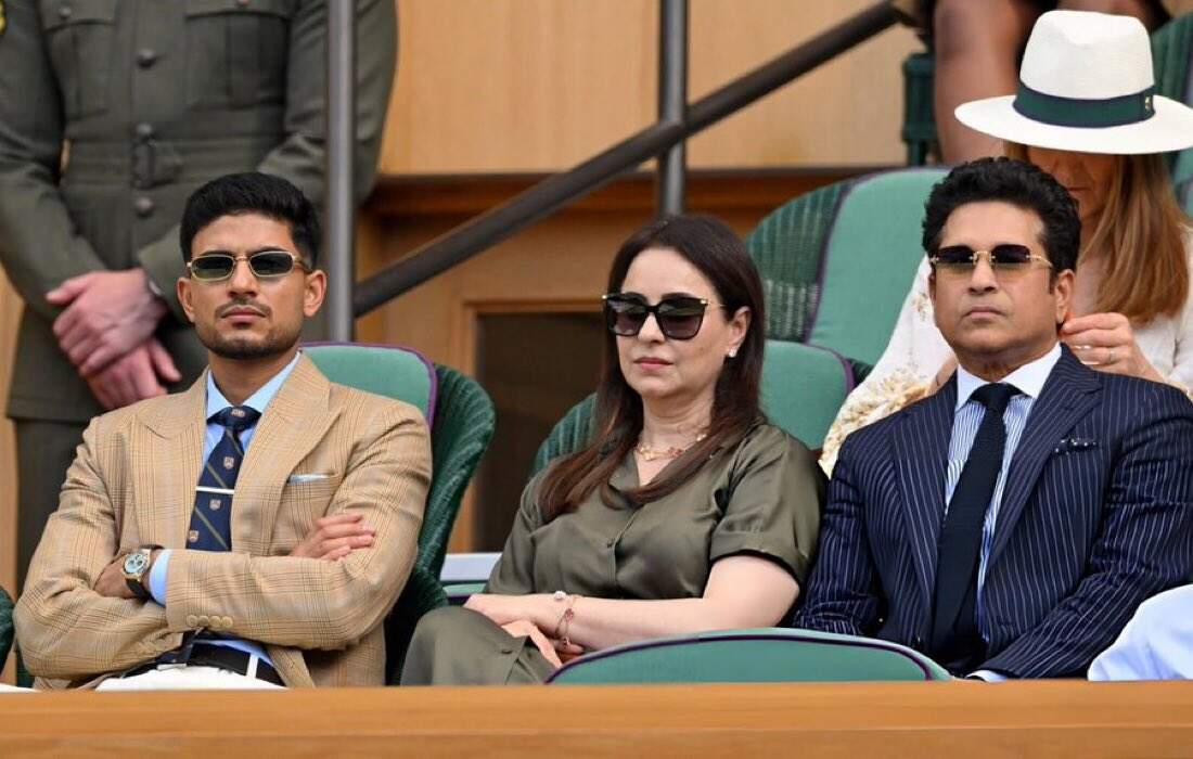 Shubman Gill with Sachin Tendulkar at the Wimbledon.