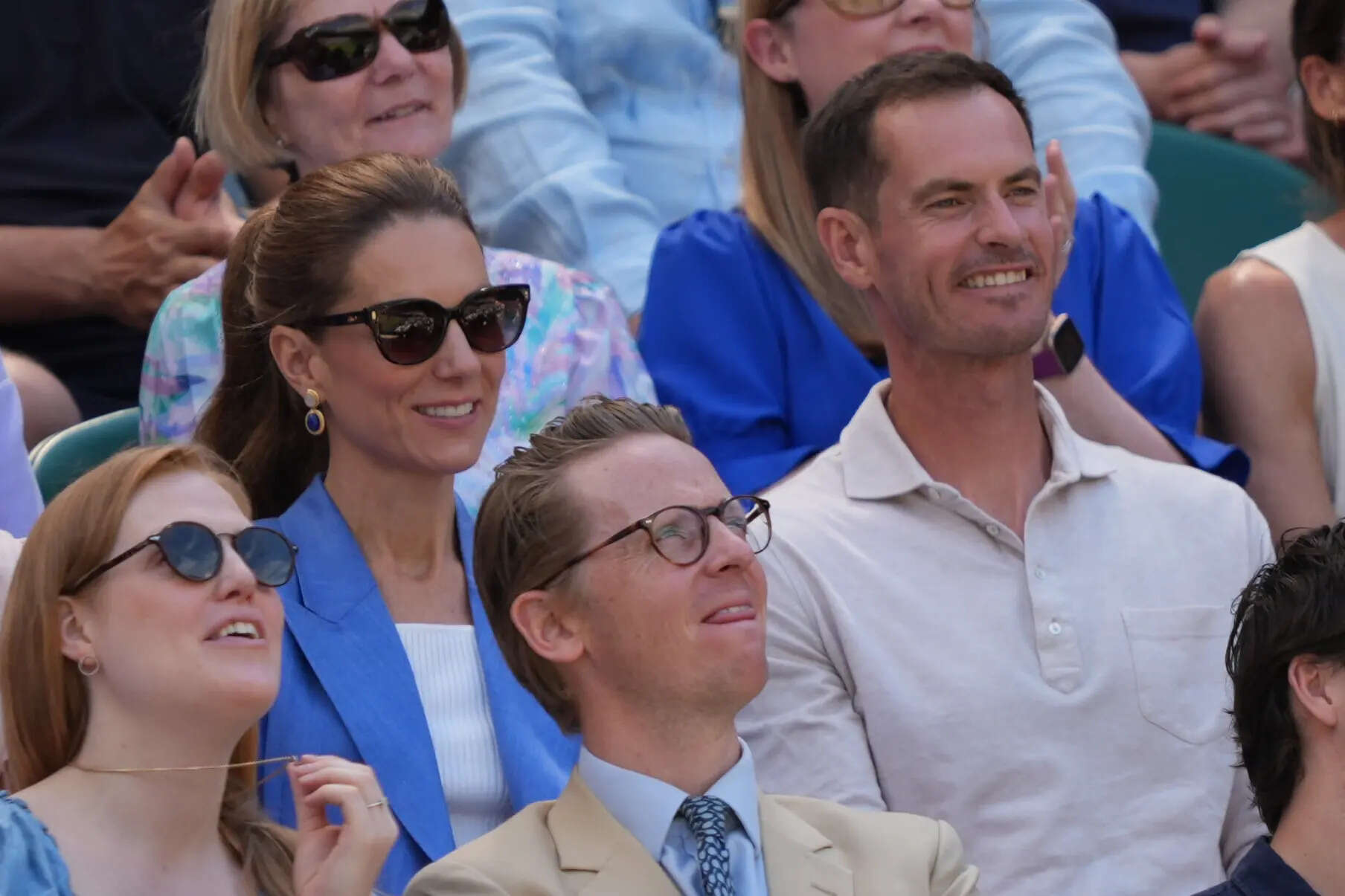 Britain's Kate, Princess of Wales, and former tennis player Andy Murray watch the second round women's singles match between Katie Swan of Britain and Madison Keys of the United States, at the Wimbledon Tennis Championships in London, Thursday, July 2, 2026. (AP Photo/Maja Smiejkowska) Sculptor of planned Andy Murray statue at Wimbledon understands risks involved