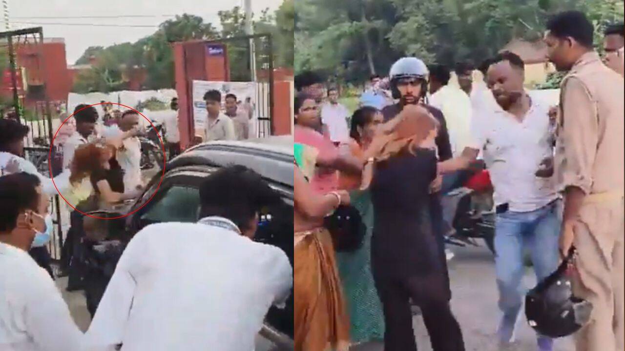 'Slapped, dragged by hair': UP woman alleges assault; video shows attack as cop watches