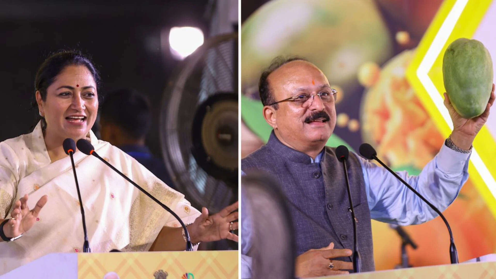 Delhi CM Rekha Gupta (L), Ashish Sood, MLA, Janakpuri (R )