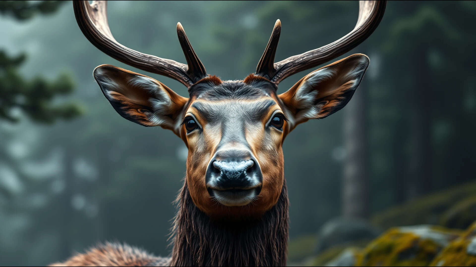 AI generated image Musk Deer in Morning Mist