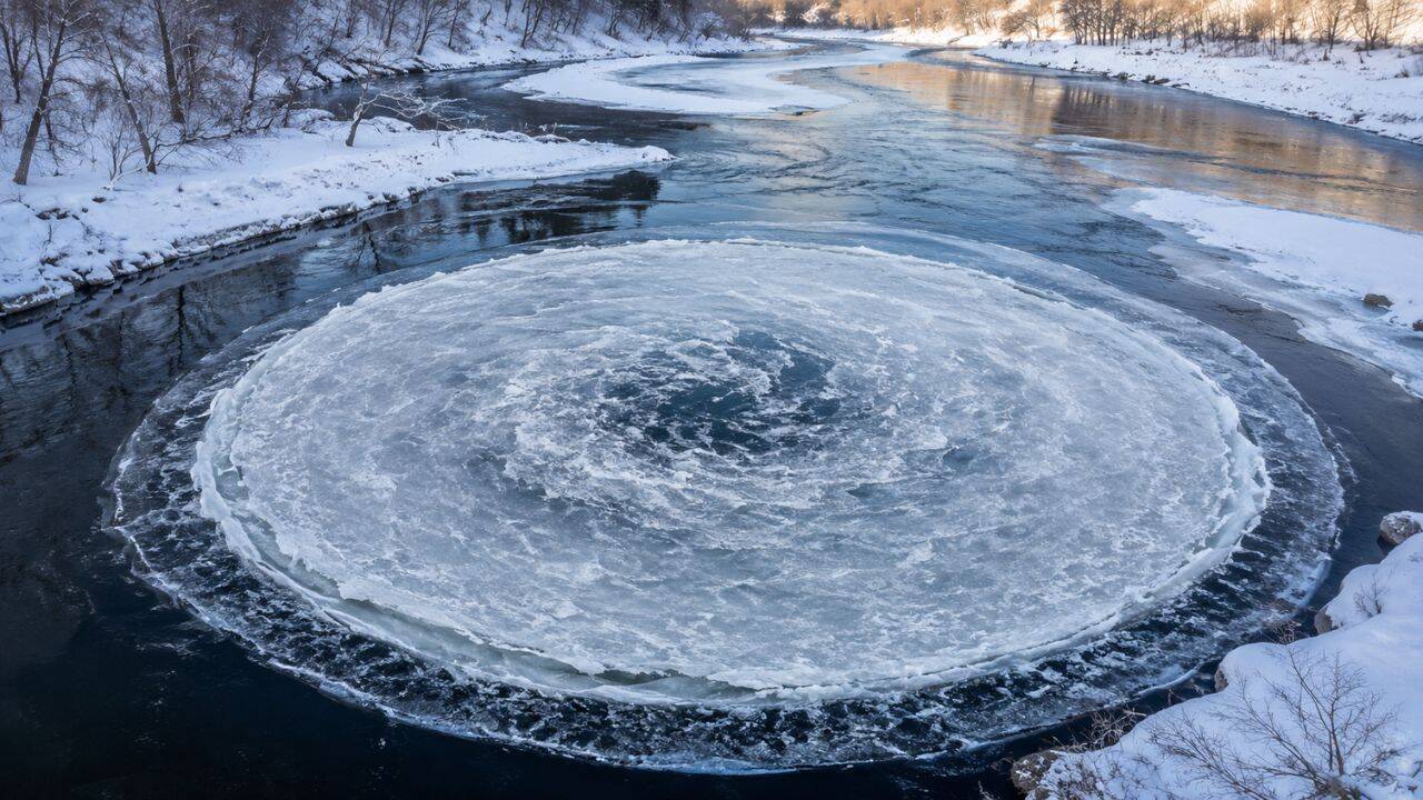 Every winter, Canadian rivers produce giant spinning circles of ice. Scientists now know why