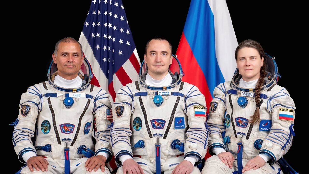 The astronauts and cosmonauts already living aboard the ISS