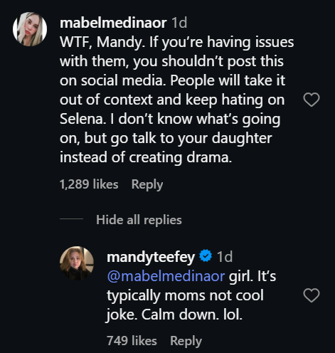 Mandy Teefy's response