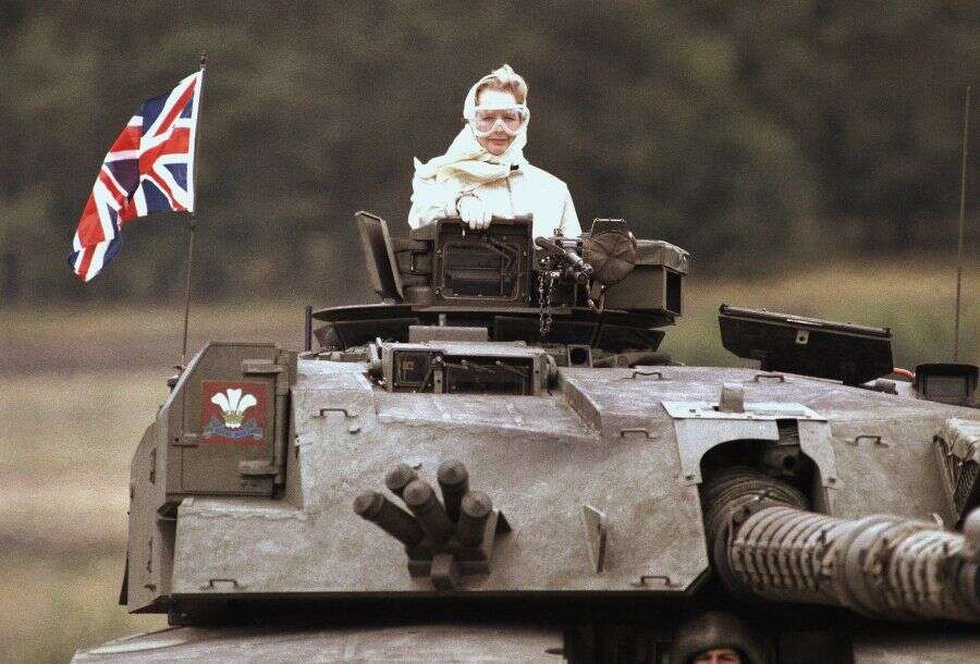 Not just a think tank PM: Margaret Thatcher on a Challenger 1 in 1986 in West Germany