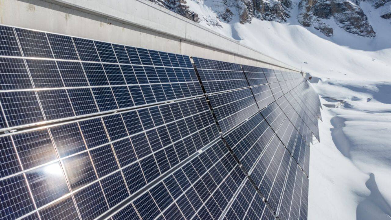 Switzerland's largest Alpine solar plant produces electricity
