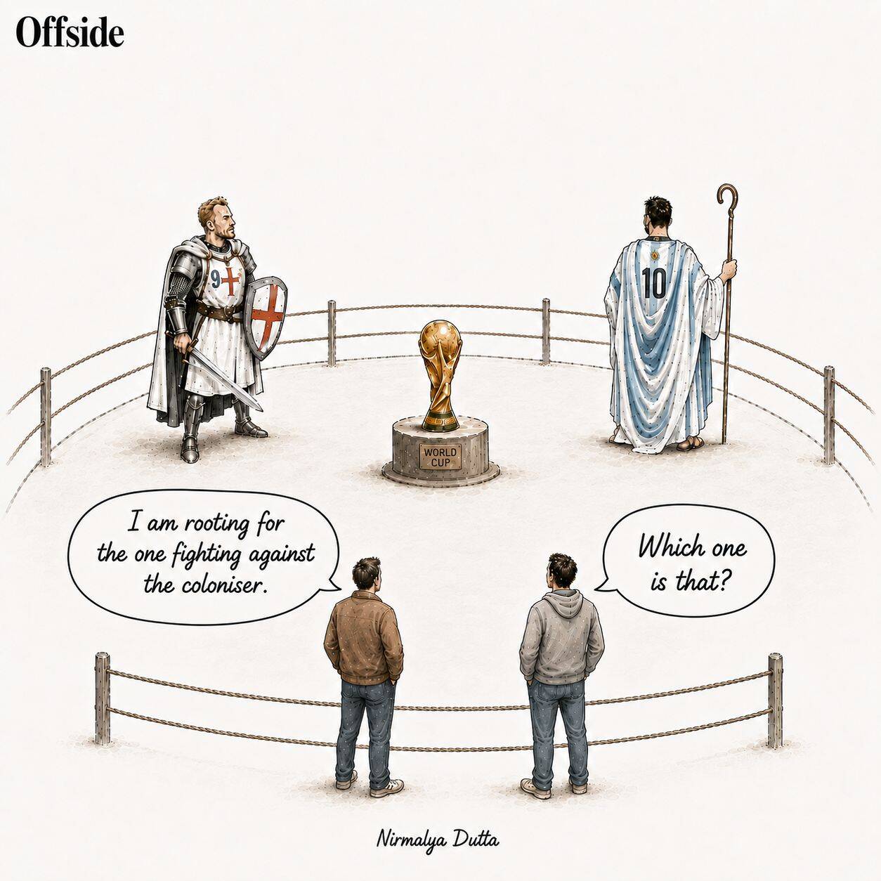 OFFSIDE CARTOON: England vs Argentina