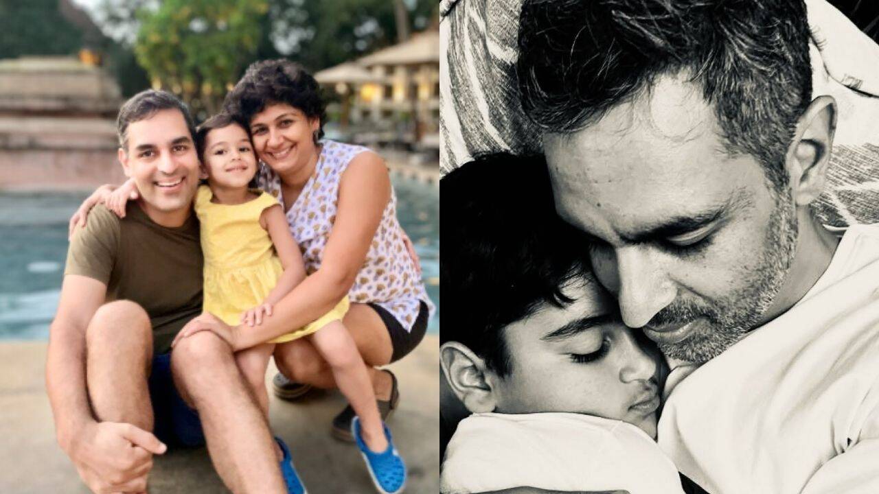 Ankur and his wife with children