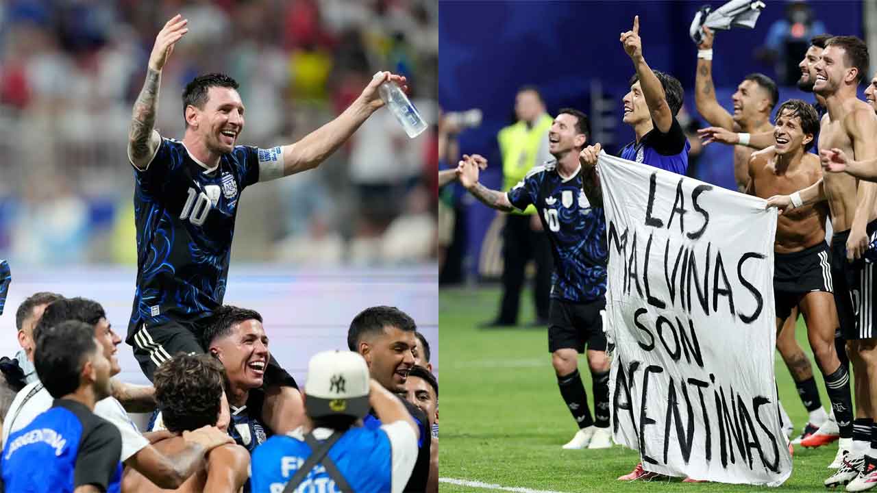 Argentina risk FIFA punishment after Falkland Islands banner during England win celebrations