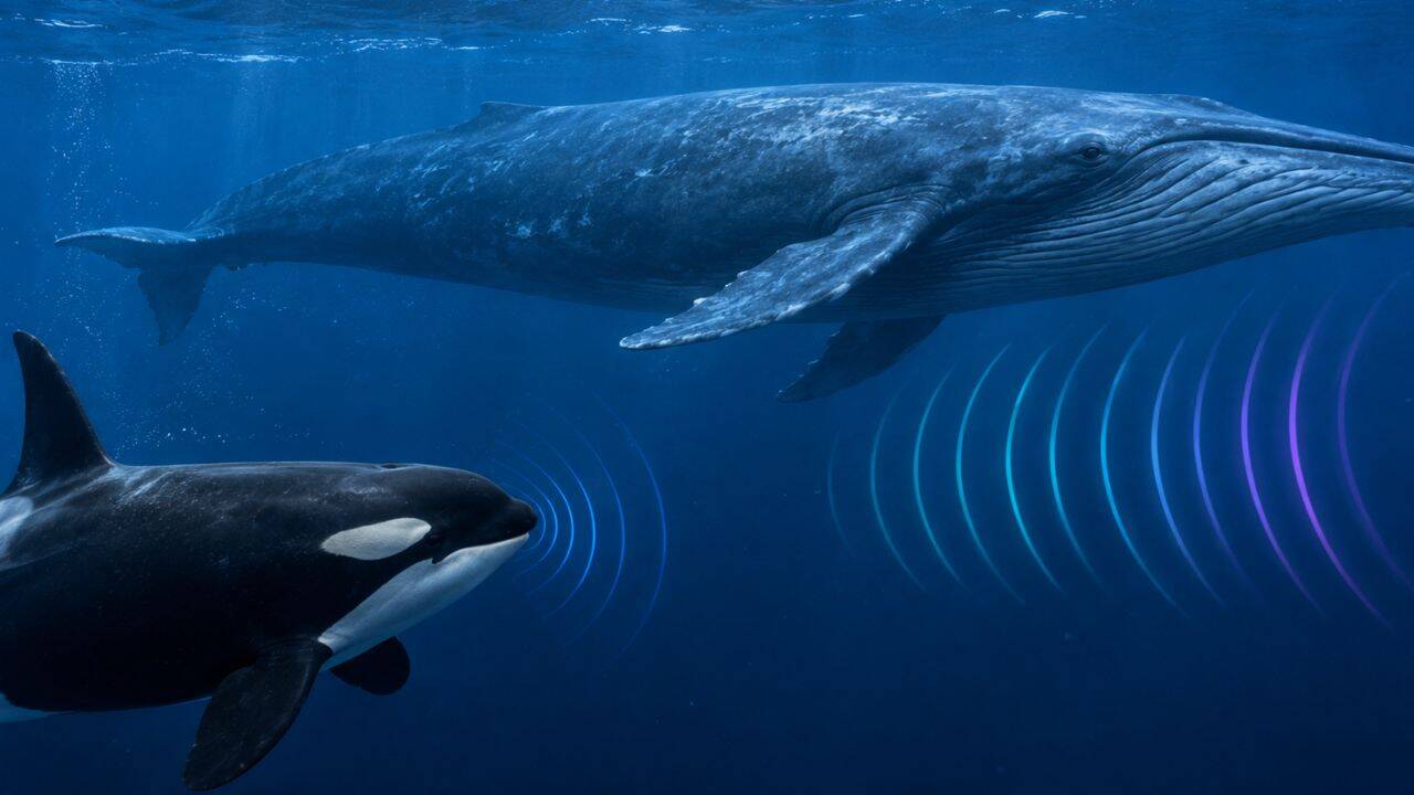 What sound camouflage is and what the study discovered about blue whales