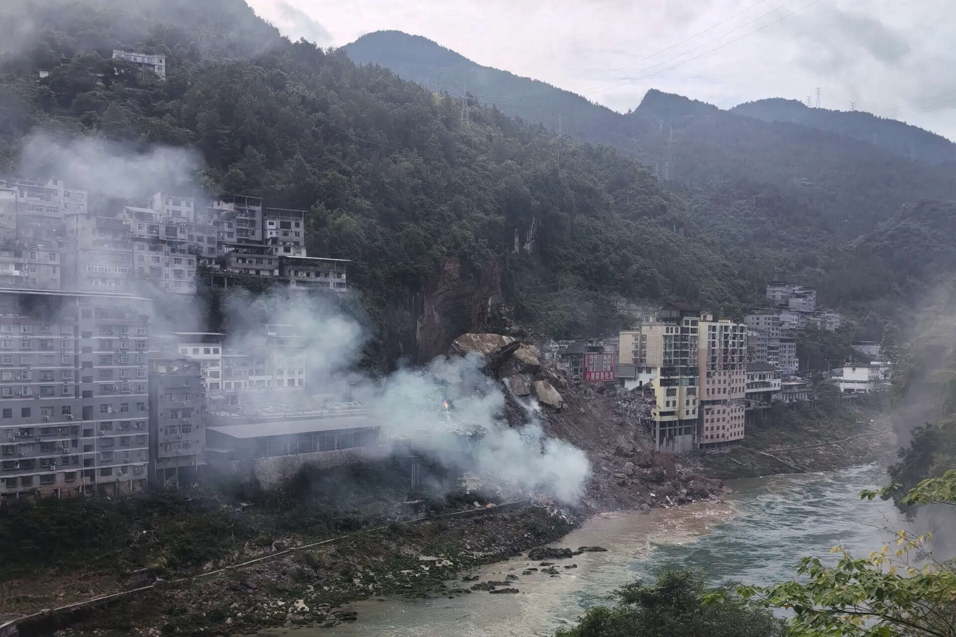 Several trapped after landslide buries homes in China’s Chongqing