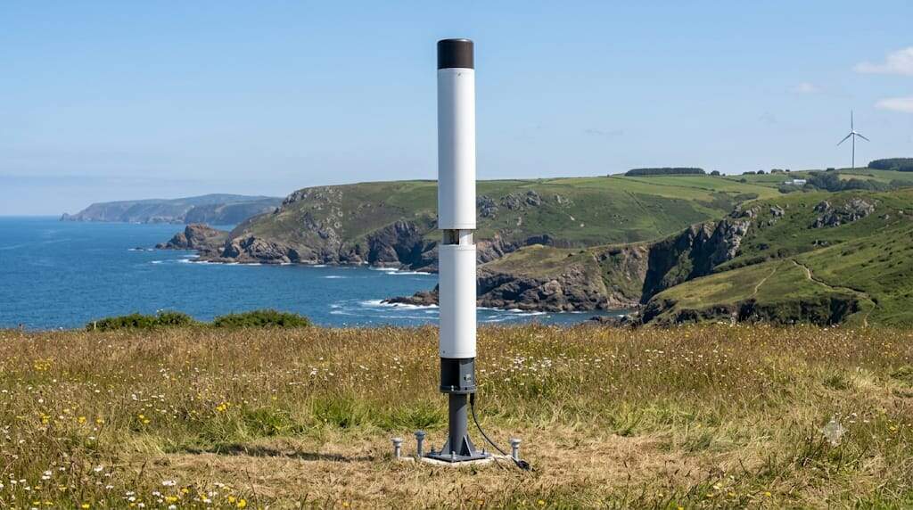 A Spanish company built a bladeless wind turbine that sways instead of spinning, turning the vibrations caused by wind into electricity