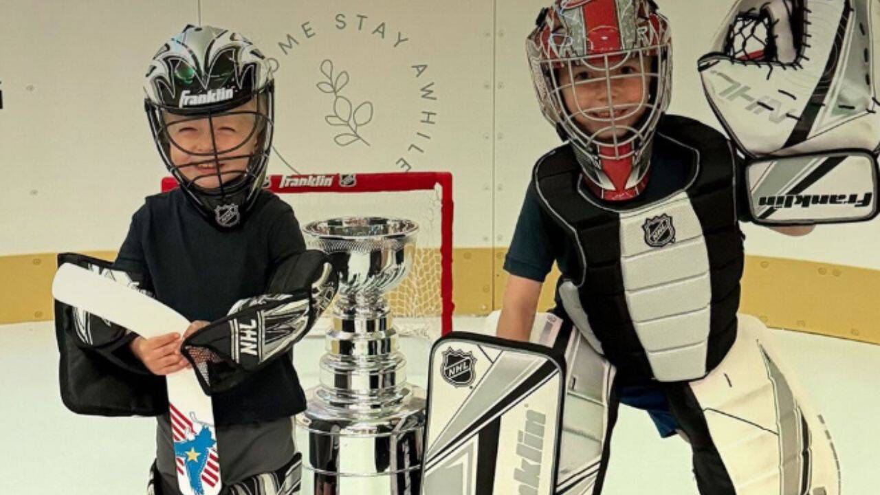 Mom spends $17K turning basement into hockey rink for her sons