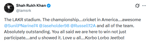​Shah Rukh Khan post