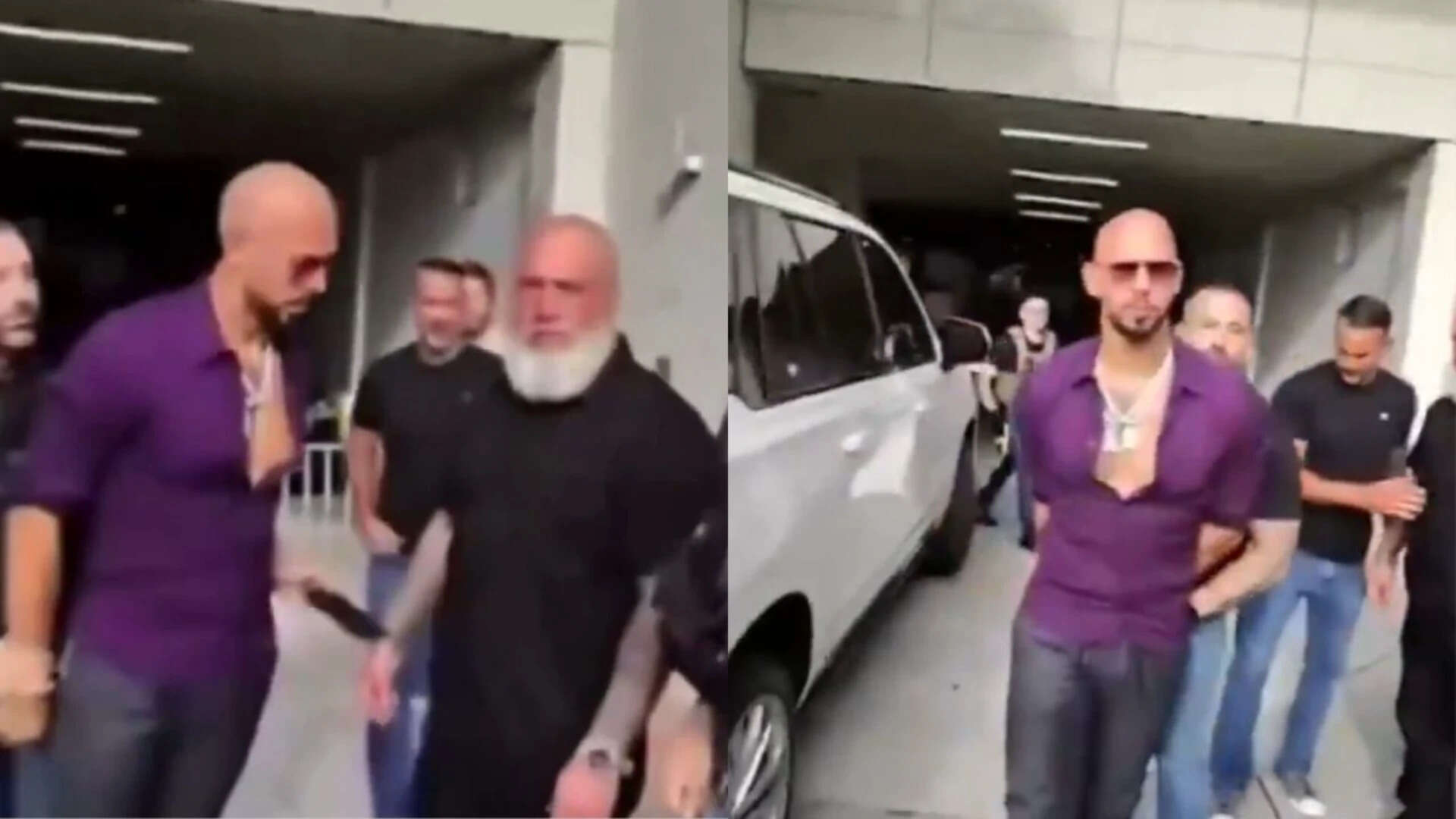 Watch: Andrew Tate appears to pass phone to team member during US arrest