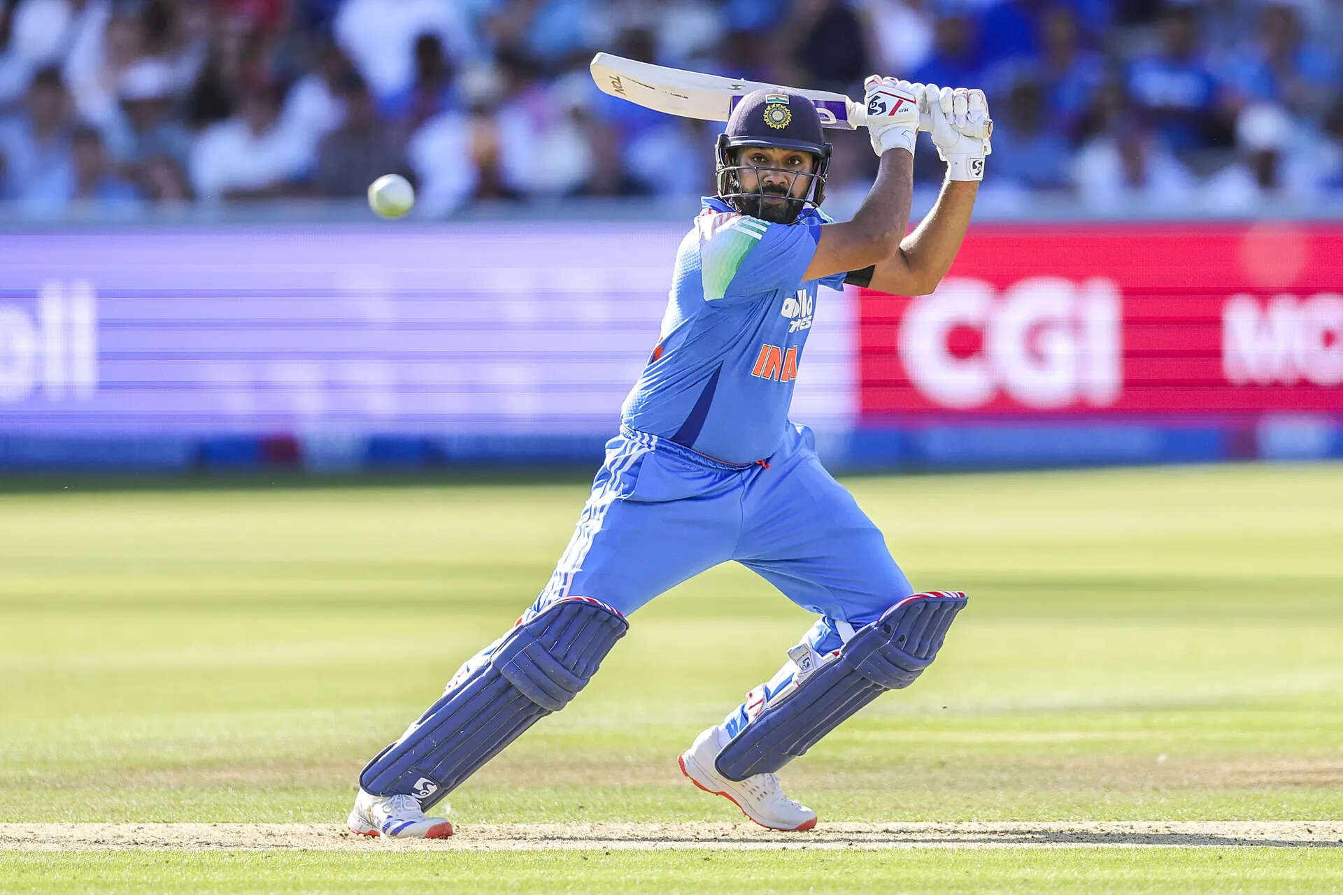 London [England], Jul 19 (ANI): India's Rohit Sharma plays a shot during 3rd ODI...