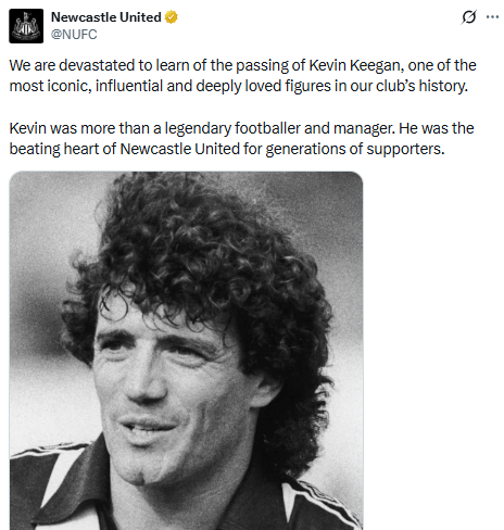 <p>Newcastle United post</p>