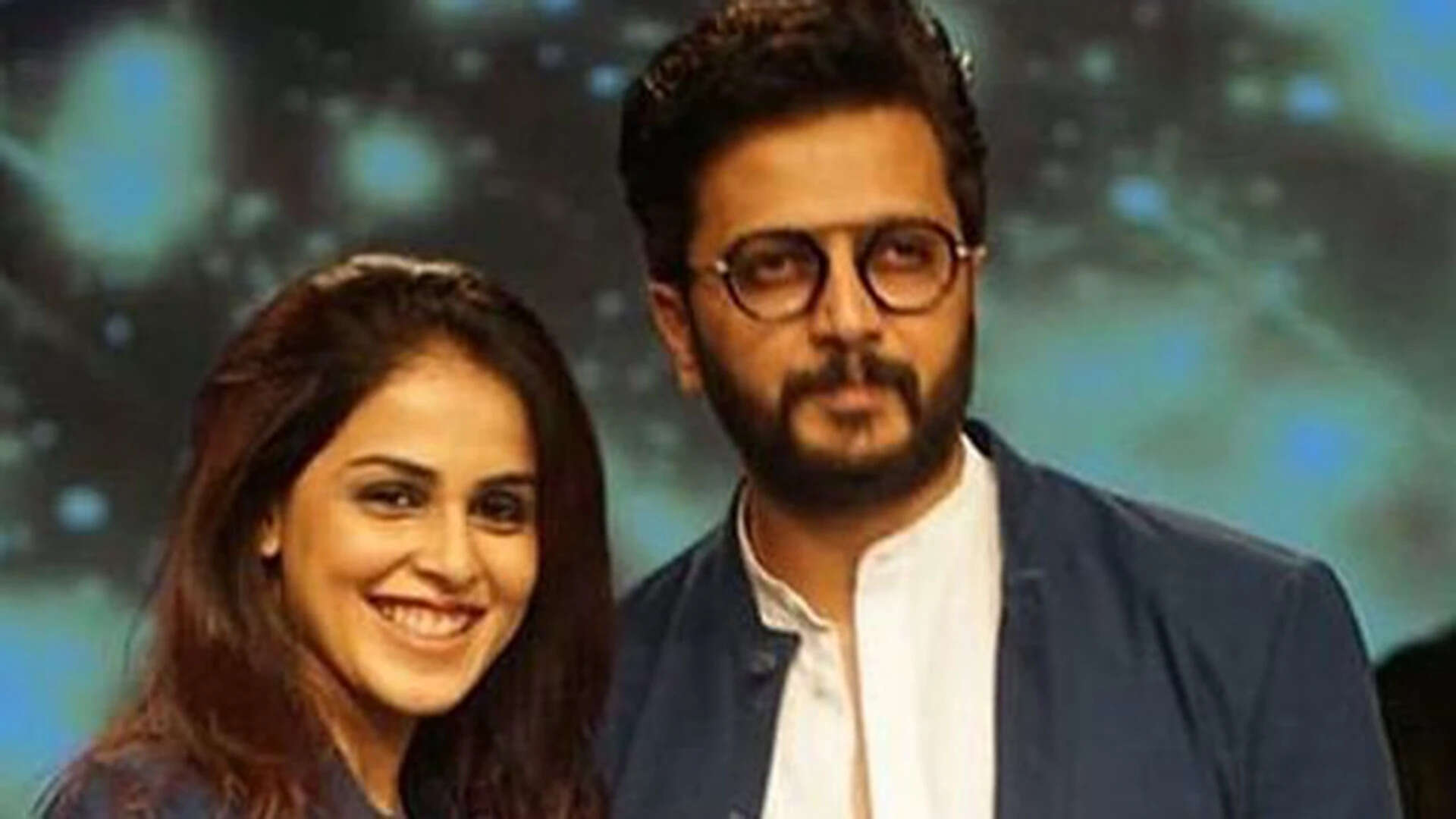Riteish Deshmukh and Genelia Deshmukh stand with CJP's protest