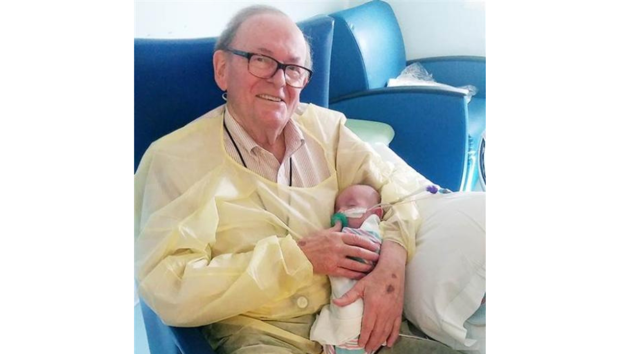 Meet the 73-year-old baby cuddler from Virginia: He has comforted more than 500 premature babies and whispers, 'Grow strong, grow smart, grow kind' before leaving each one