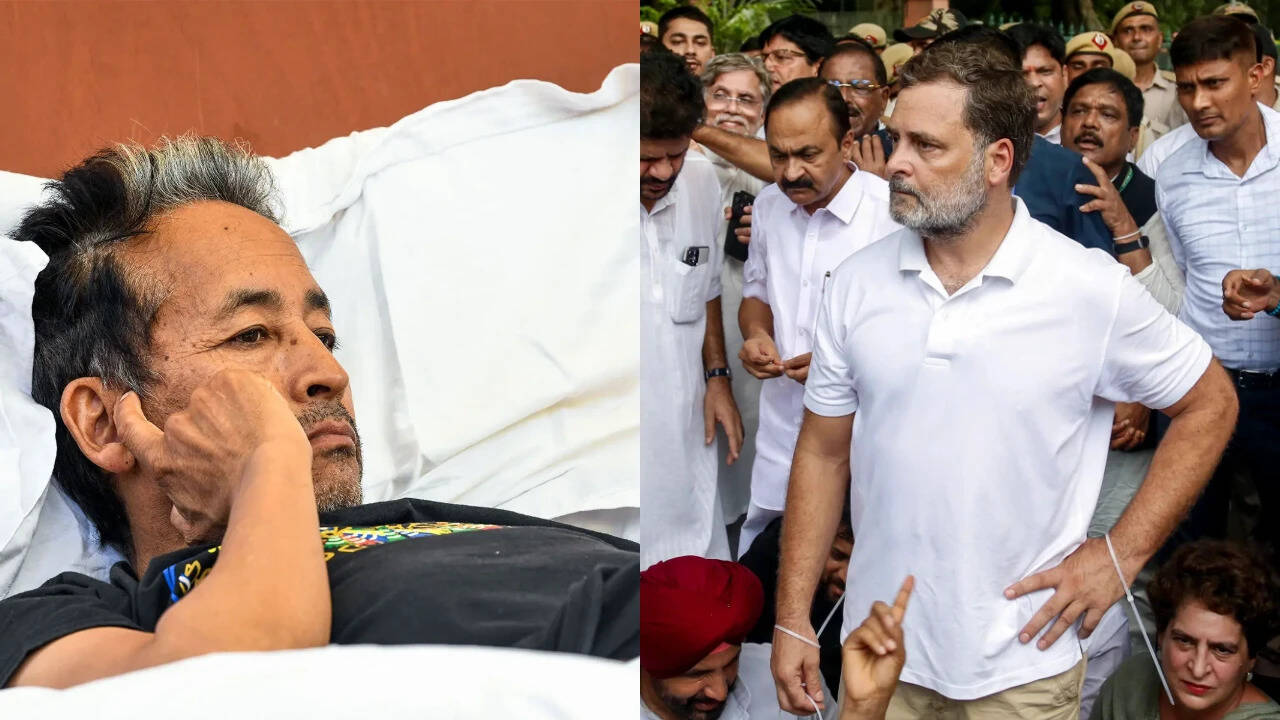 Evening news wrap: Sonam Wangchuk moved to private hospital, Congress protests at PM’s house & more
