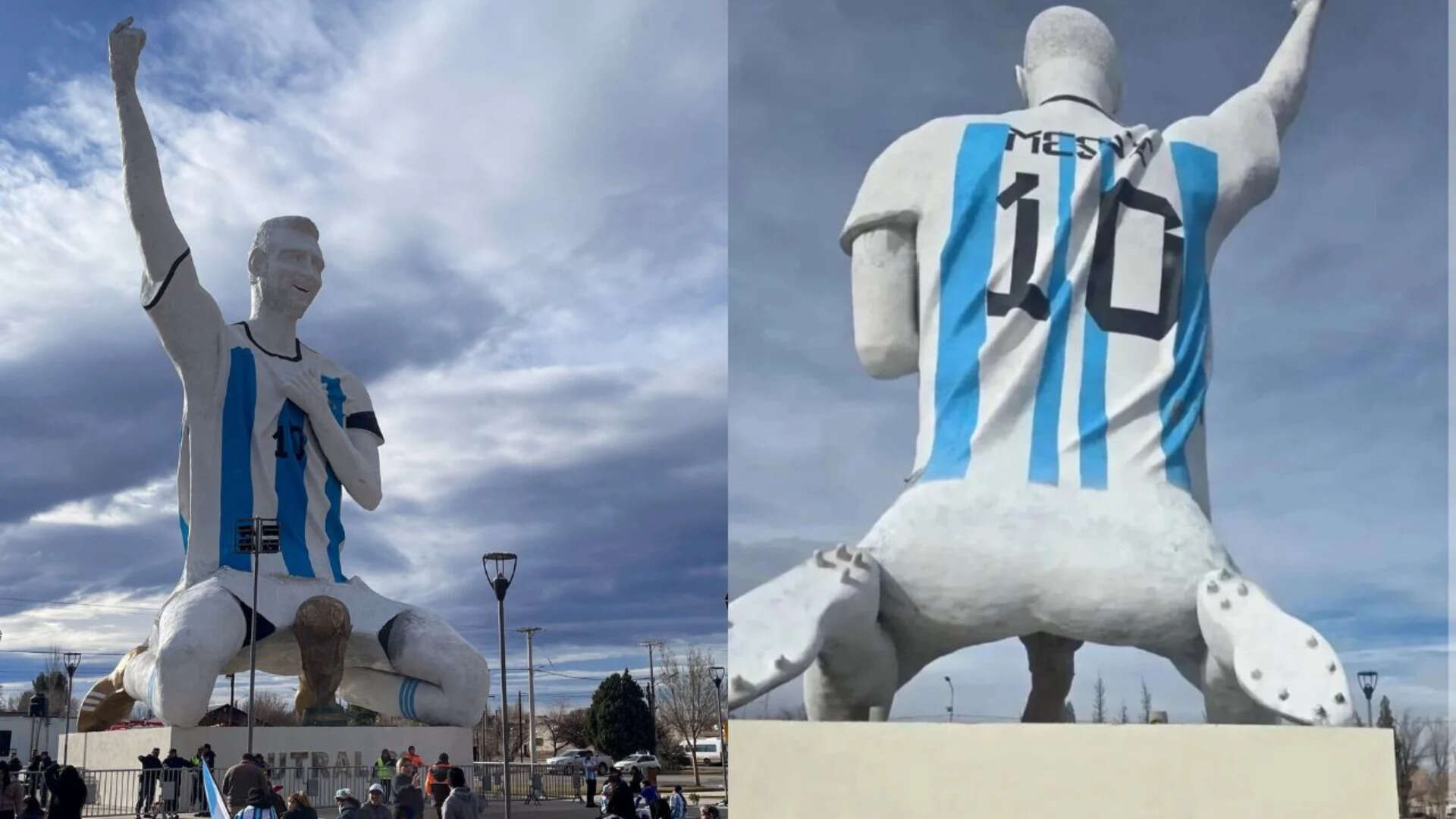 The tiny Patagonian village Messi put on the map: A 70-ton steel monument is drawing football fans from around the world | 3 The project was led by 61-year-old sculptor Aldo Beroisa.<br>