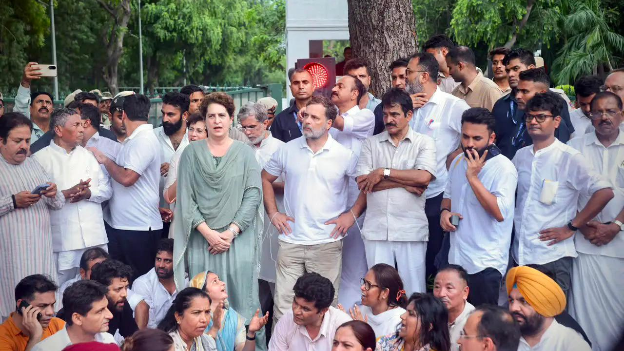 The sudden dharna: How Congress surprised its own MPs, govt with protest outside PM’s residence