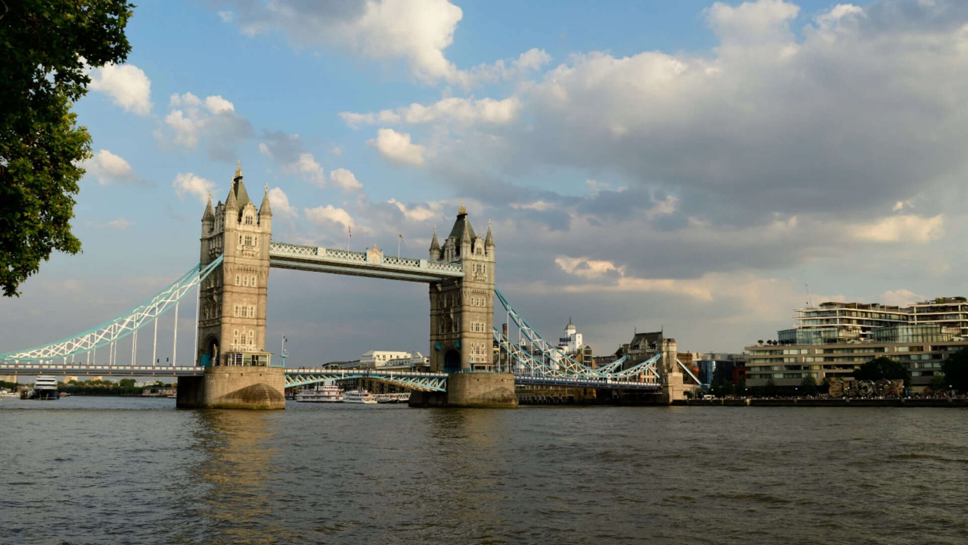 Tower Bridge over Thames river at London in England