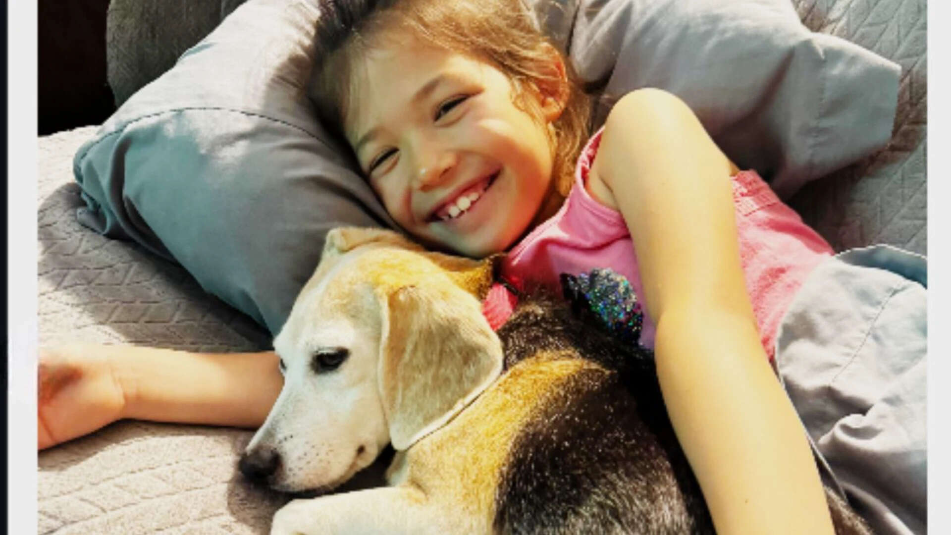 Marshmallow cuddling with Stern's daughter