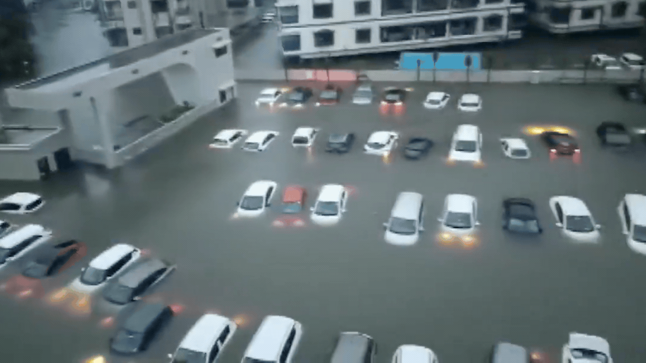 Watch: Gujarat rains trigger waist-deep flooding, vehicles go under
