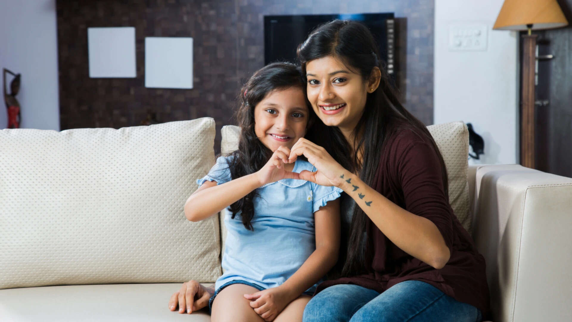 Indian mother and daughter