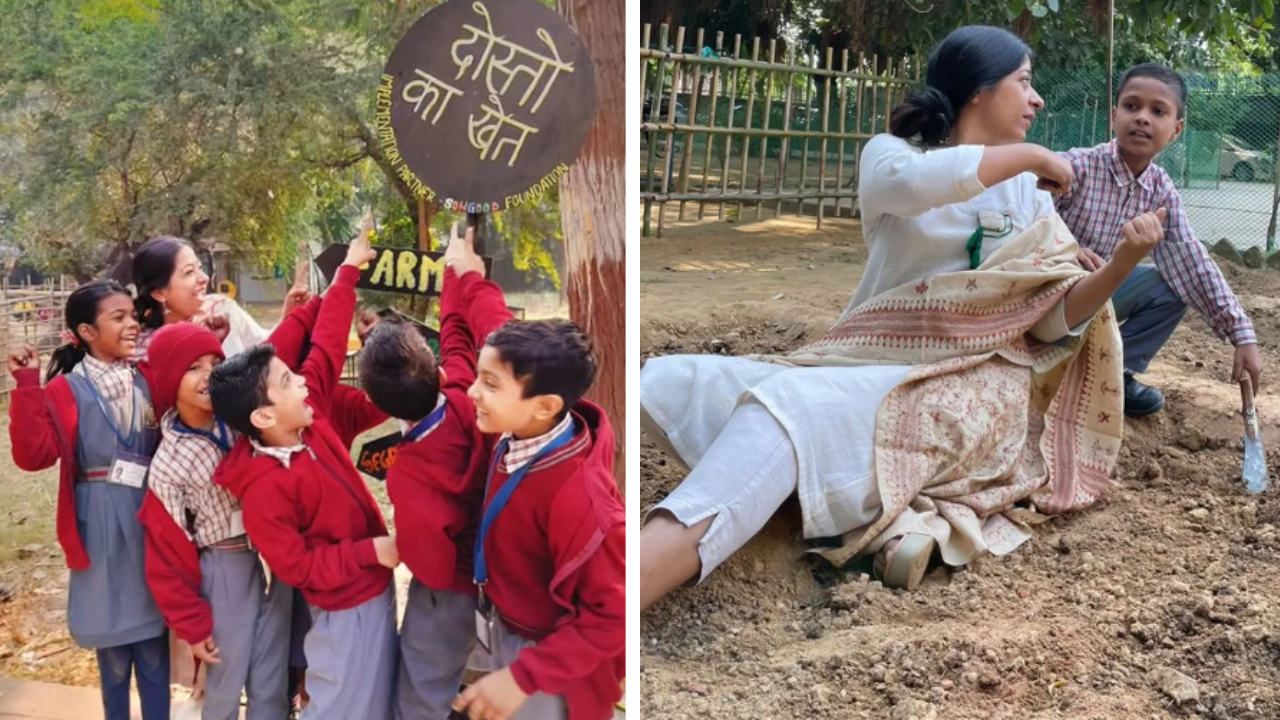 Pragati Chaswal with her students. (Instagram/@pragatichaswal)