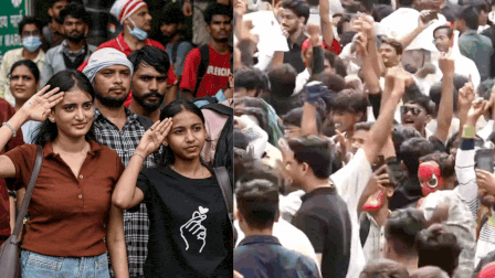 Protesters celebrate at Jantar Mantar after Dharmendra Pradhan’s resignation