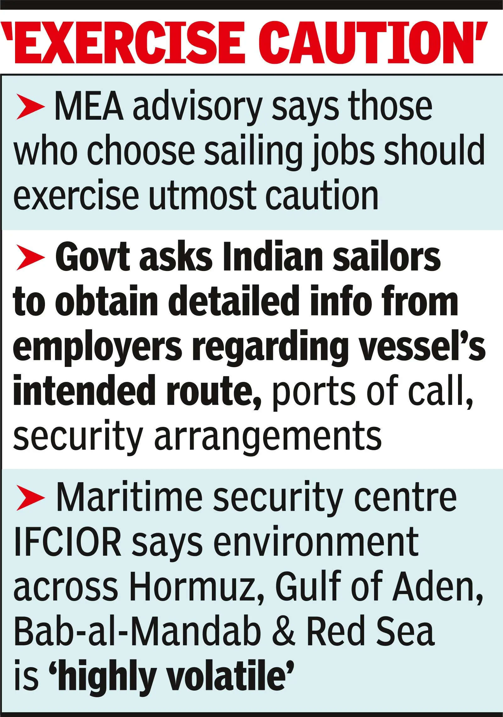 MEA issues advisory